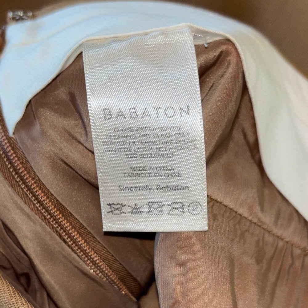 Aritzia Babaton Womens Camel Brown Overlap Wool Wide Leg Dress Pants Size 2 - Picture 14 of 15